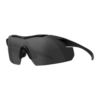 Тактические защитные очки WX VAPOR, Wiley X, с чехлом, черные, полуободочные, черные и прозрачные линзы