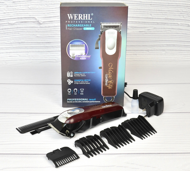 Профессиональная машинка для стрижки волос и бороды WERHL - 8573. Аккумуляторный триммер.