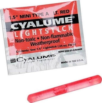 Хімічне джерело світла Cyalume Mini 1.5" RED 4 години (НФ-00001048)