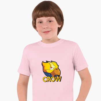 Детская футболка Бравл Старс Ворон желтый (Brawl Stars Crow yellow) (25186-1028) 134-140 см Хлопок Розовый