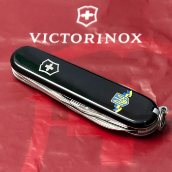 Нож VictoRinox Spartan Ukraine Black "Герб України Зі Стрічкою" (1.3603.3_T1010u)