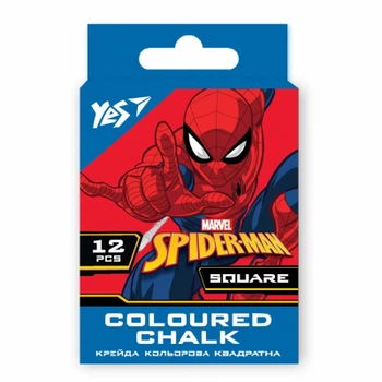 Мел Yes цветной квадратный 12 шт. "Marvel.Spiderman" (400469)