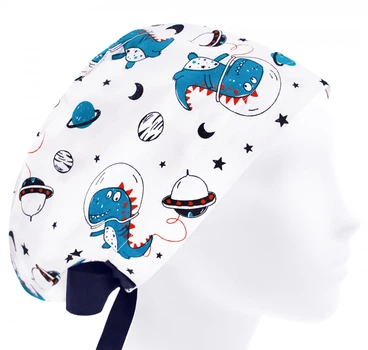 Медицинская шапочка женская HeadwearUniverse универсальная принт Динозавры космонавты