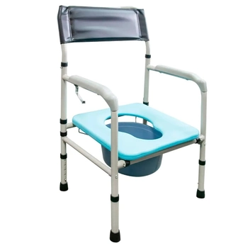 Стілець туалет регульований по висоті Сіро-чорний, санітарний стілець унітаз для інвалідів/літніх людей (VS7005960)