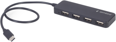 Hub USB Gembird 4-port USB Type-C Black (UHB-CM-U2P4-01)