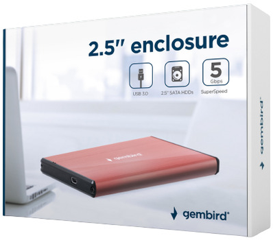 Kieszeń zewnętrzna Gembird na HDD 2,5" SATA USB 3.0 Różowa (EE2-U3S-3-P)