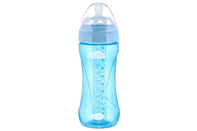 Дитяча пляшечка Nuvita 6052 Mimic Cool 330мл 4+ Антиколікова блакитна