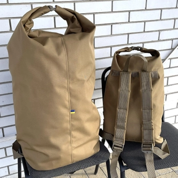 Сумка дорожная тактическая, туристический рюкзак 65 л Койот MELGO влагозащитный вещевой мешок