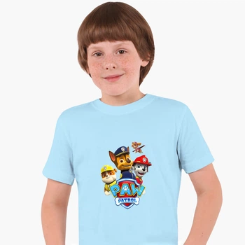 Детская футболка Щенячий патруль (PAW Patrol) (25186-1606) 104-110 см Хлопок Голубой