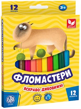 Фломастери Школярик 12 кольорів