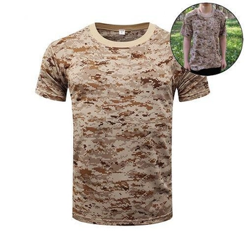 Тактическая футболка Flas; XXL/52-54; 100% Хлопок. Пиксель Desert. Армейская футболка.