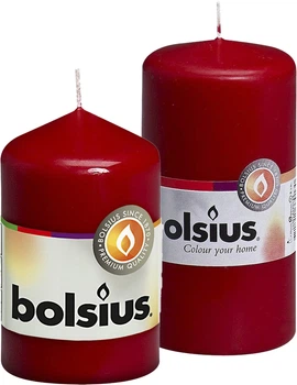 Набор Свечи Bolsius 2 шт Бордо столбик 120/60+80/50