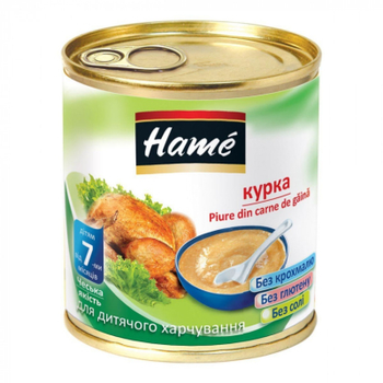 Дитяче пюре Hame м`ясне курка, 100 г (8595139726218)