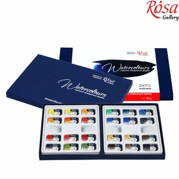 Набор акварельных красок "Классика", 24 цв., кювета, картон, ROSA Gallery 00000081