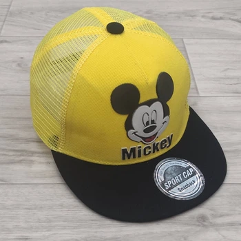 Кепка детская снепбек (Snapback) с сеточкой в стиле Микки 50-54р Желто-черный (2225)