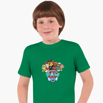 Детская футболка Щенячий патруль (PAW Patrol) (25186-1607) 104-110 см Хлопок Зеленый