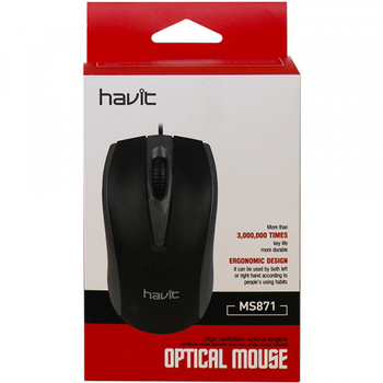 Мышка Havit MS-871 проволочная 1200dpi 3кн черная