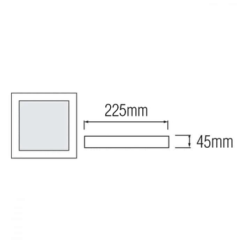 Светильник накладной LED 32W 4200K 3420Lm 100-265V 225*h45мм белый квадр./1/20