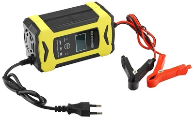 Зарядное устройство для аккумулятора 12V/6A интеллектуальная зарядка с дисплеем и импульсным режимом Желтый (17781)
