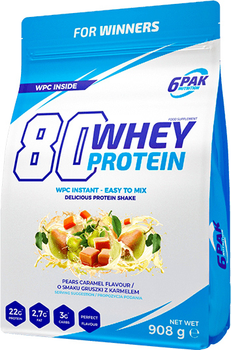 Białko 6PAK 80 Whey Protein 908 g Pear Caramel (5902811811408)