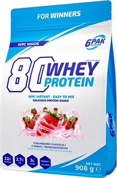 Białko 6PAK 80 Whey Protein 908 g Strawberry (5902811811286)