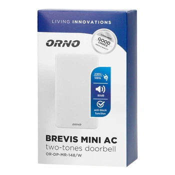 Настенный звонок ORNO с функцией антиблокировки 80дБ 60W белый IP20