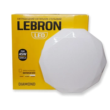 Накладний LED світильник 45W Lebron настінно-стельовий з рельєфним плафоном 3000-6500 К IP20 L-CL-Diamond