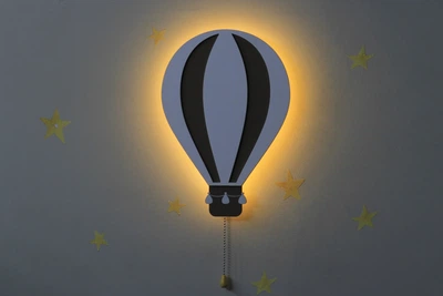 Светодиодный ночник на акумуляторе 1Х18650 Монгольфьер, Воздушный шар LED ночник в детскую комнату