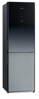 Холодильник с нижн. мороз. HITACHI R-BG410PUC6XXGR, 190х65х60см, 2 дв., Х- 215л, М- 115л, A++, NF, Инвертор, Градац.сер.(стекло) (R-BG410PUC6XXGR)