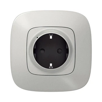 Valena Allure with NETATMO. Умная розетка 2К + З 16А 230В. Алюминий (752794)