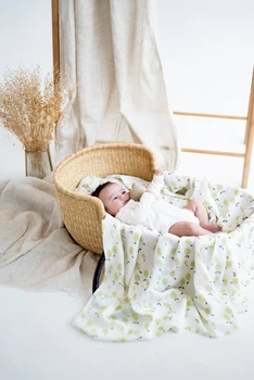 Пелюшка муслінова бамбукова Kiddie Лайм 120х120 см