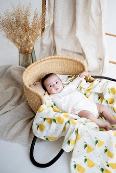 Пелюшка муслінова бамбукова Kiddie Widdie Груша 120х120 см
