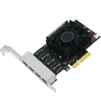 Сетевая карта PCIe х4 4 порта RJ45 2.5G Ethernet RTL8245F