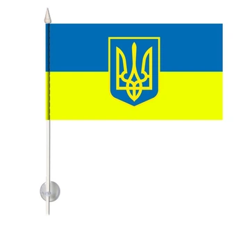 Односторонний Автомобильный Флаг Украины С присоской на палочке 20х10 см