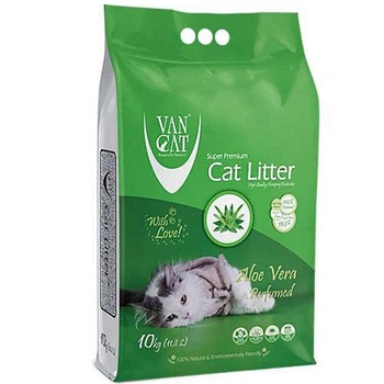 Бентонитовый наполнитель для кошачьего туалета с ароматом алоэ вера VanCat Cat Litter Aloe Vera 10 кг (8699245857856)