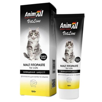 Фитопаста для выведения шерсти у кошек AnimAll VetLine Malt Fitopaste 100 г (4820150206642)