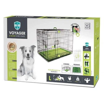 Проволочная клетка с 2 дверями и запатентованным замком Securo lock для собак M-Pets Voyager Wire Crate 2 doors L (91,5х58,5х63,5 см) (6953182730897)