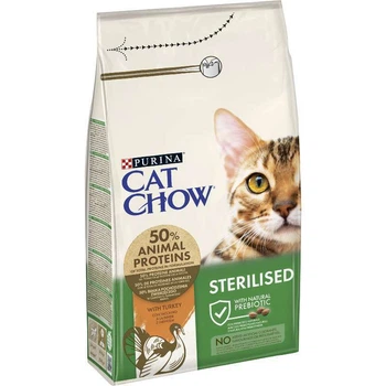 Сухой корм с индейкой для кастрированных котов и стерилизованных кошек Cat Chow Sterilised 1,5 кг (7613287329516)