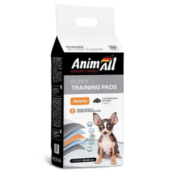 Пеленки тренировочные с активированным углем для щенков и собак AnimAll Puppy Training Pads 60х60 см / 50 шт. (4820224500768)