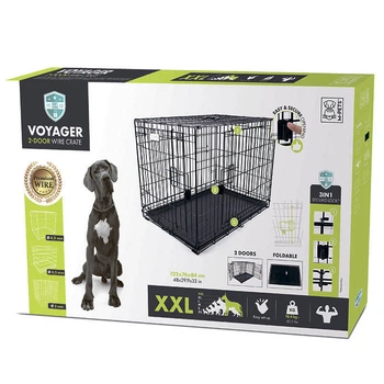 Проволочная клетка с 2 дверями и запатентованным замком Securo lock для собак M-Pets Voyager Wire Crate 2 doors XXL (122х76х84 см) (6953182728856)