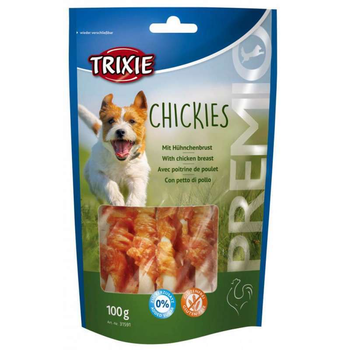 Лакомство куриная грудка с кальцием на косточке для собак Trixie PREMIO Chickies 100 г (4011905315911)