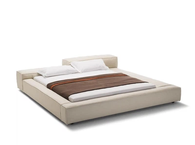 Кровать двуспальная мягкая MeBelle MODE 180х200 см бежевая, молочная, лофт, сканди, минимализм
