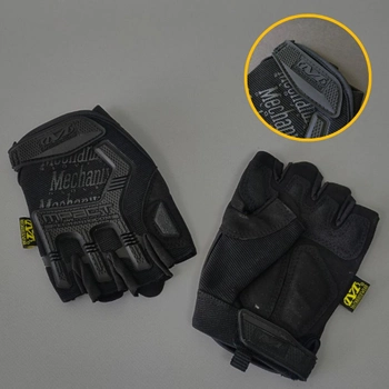 Захисні тактичні військові рукавички без пальців MECHANIX для риболовлі полювання чорні АН5628 розмір М