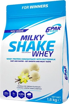 Білкова добавка 6PAK Milky Shake Whey 1800 г Ванільне морозиво (5902811805551)