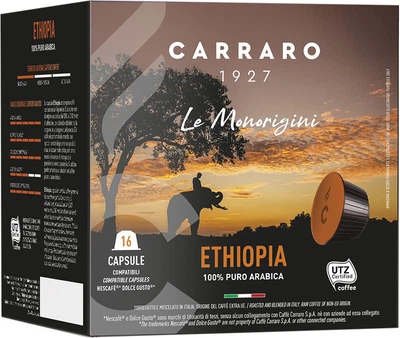 Кава в капсулах Carraro Ethiopia формат Dolce Gusto 7 г х 16 шт (2027770008003)
