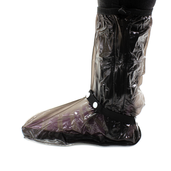 Гумові бахили на взуття від дощу Lesko SB-318 Чорний 25 см водонепроникний захист від промокання