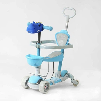 Дитячий самокат 5в1 Best Scooter P-92401 з батьківською ручкою та бампером