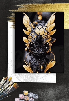 Картина за номерами Золотом Art Millennium Золотий дракон АМ-0553 40x50