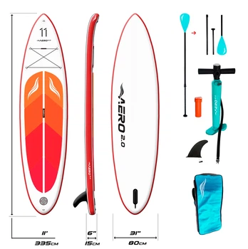 Надувная SUP доска AERO Board 2.0 (335х15х80см) 11' Red Orange