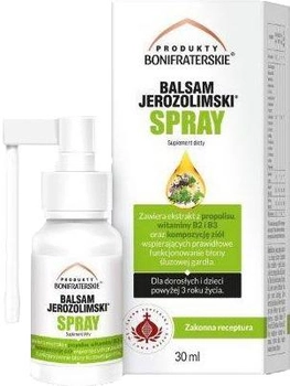 Balsam Jerozolimski z propolisem Produkty Bonifraterskie spray 30 ml (BF0863)